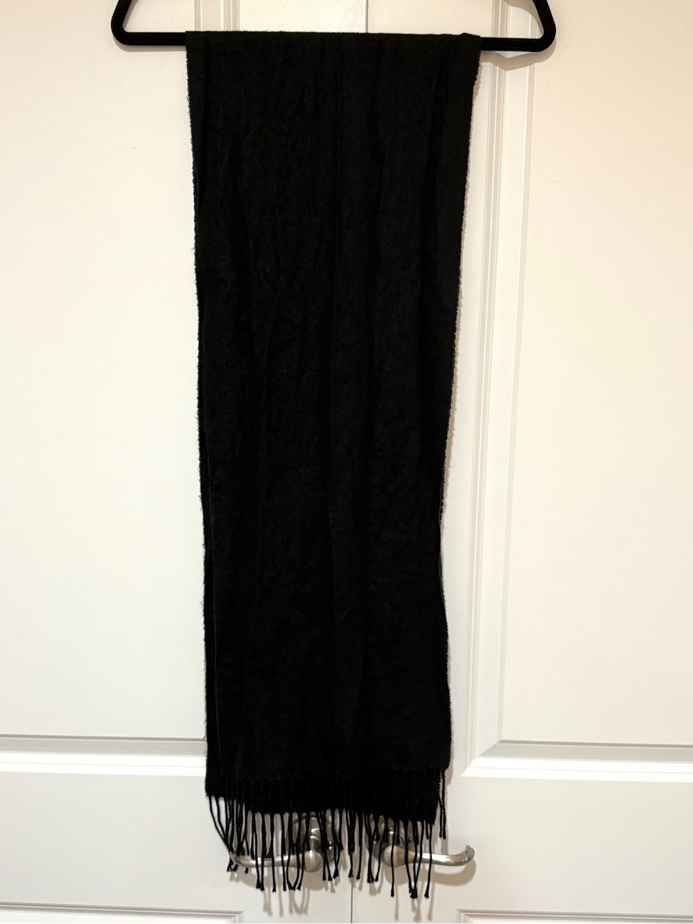 LOFT Black Fringe Scarf Wrap